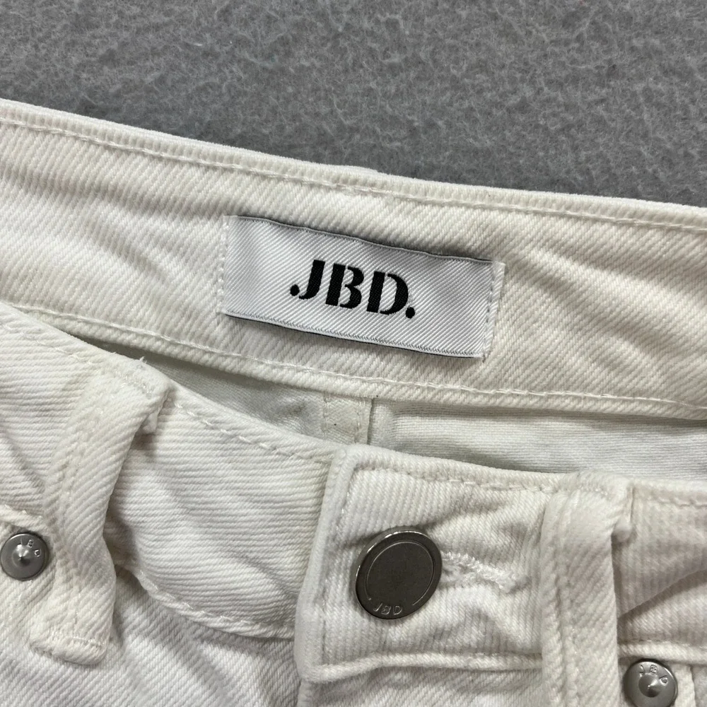 Just Black Denim JBD Shorts Womens XS White Jorts Frayed Raw Hem Summer Festival